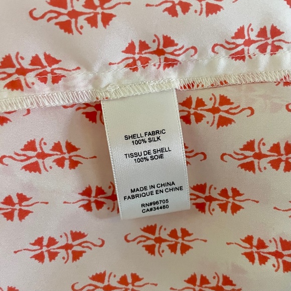 ✨NWT✨ REBECCA TAYLOR Silk Top Lily Block Print Blouse in Tomato Sz US 2 (XS) - Picture 12 of 12
